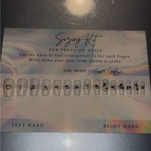 Medium Coffin Press-On Nails Sizing Kit